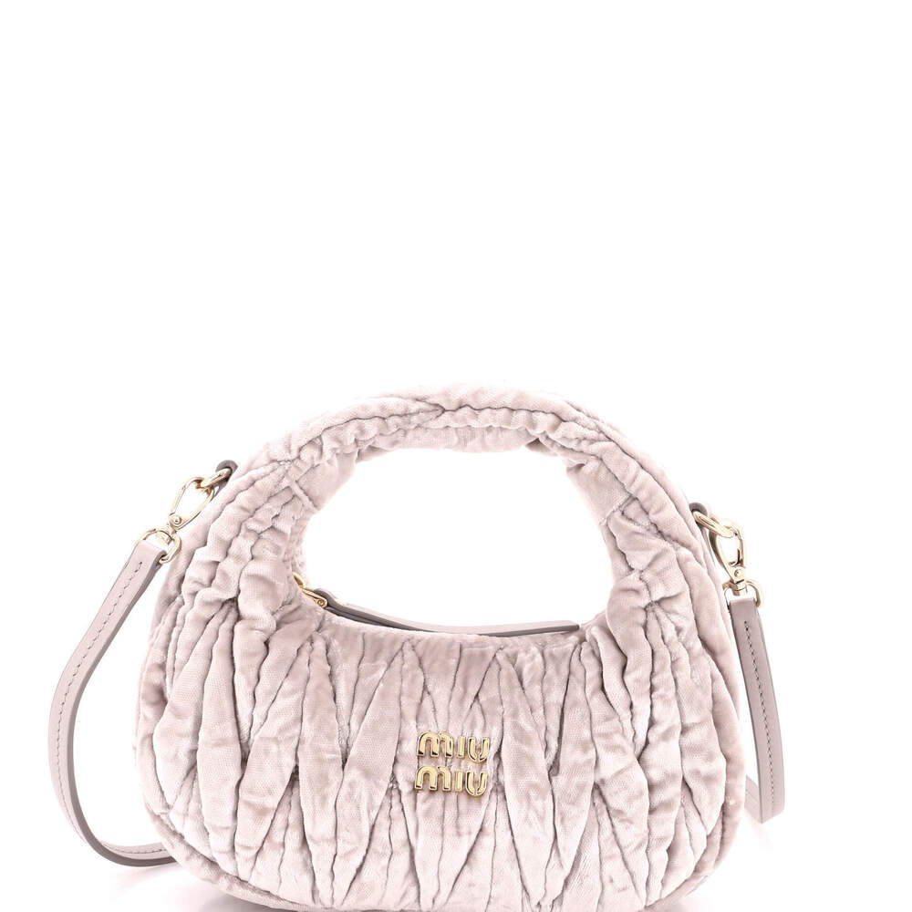 Miu Miu Mini Wander Hobo Matelasse Velvet